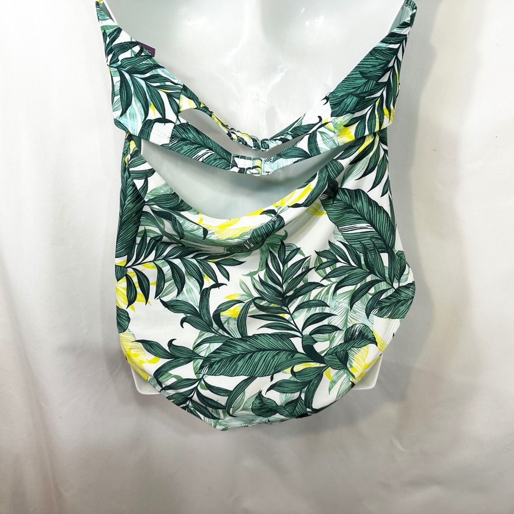 Adore Me Plus Sz 0X 38H Bikini Swimsuit Set Green Tropical Halter High Rise‎ 202 - Picture 9 of 13
